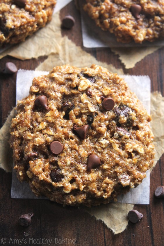 Chocolate Chip Almond Butter Oatmeal Cookies