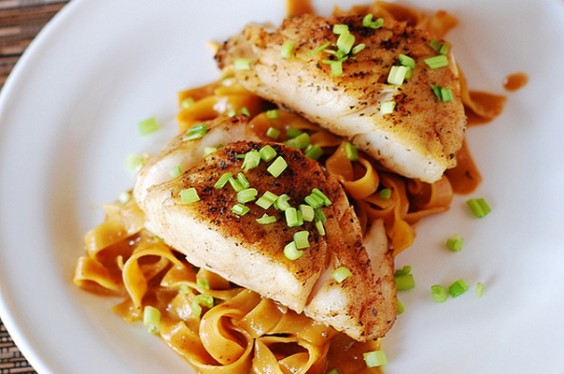  Asian Fish and Peanut Sauce Noodles