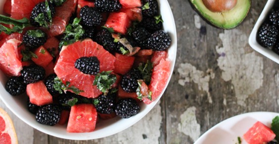Watermelon, Grapefruit, and Blackberry Salad