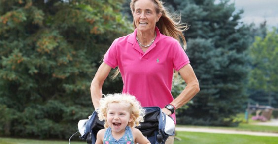 Wait, HOW fast was her half marathon—while pushing a stroller?!