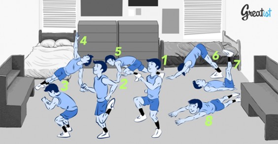 8 Bodyweight Exercises for Any Dorm Room