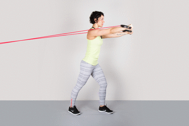 Resistance Band Standing Chest Press