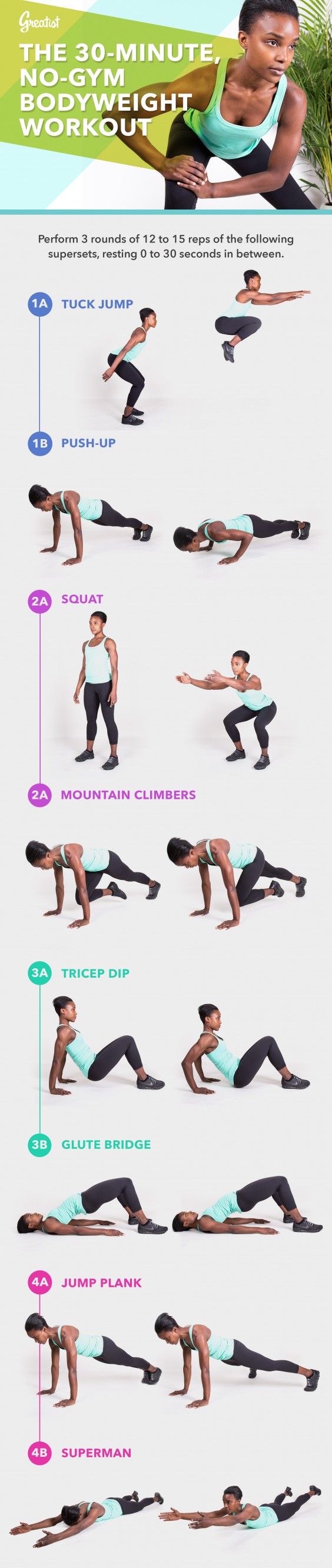 30-Minute Home Bodyweight Workout Graphic