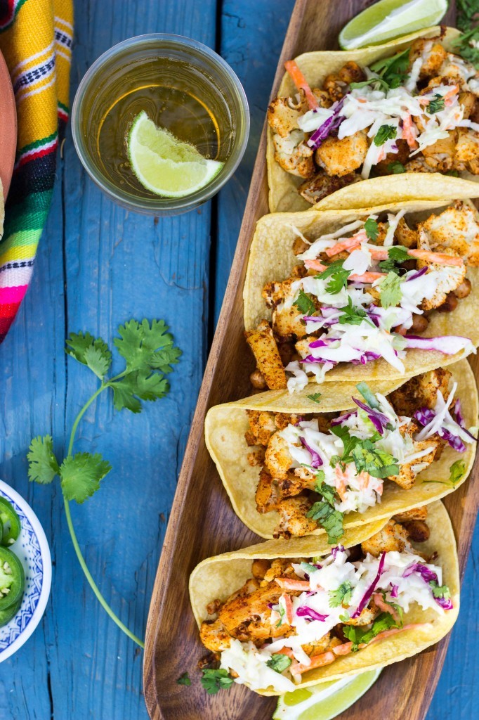 Healthy Tacos: BBQ Cauliflower and Chickpea 