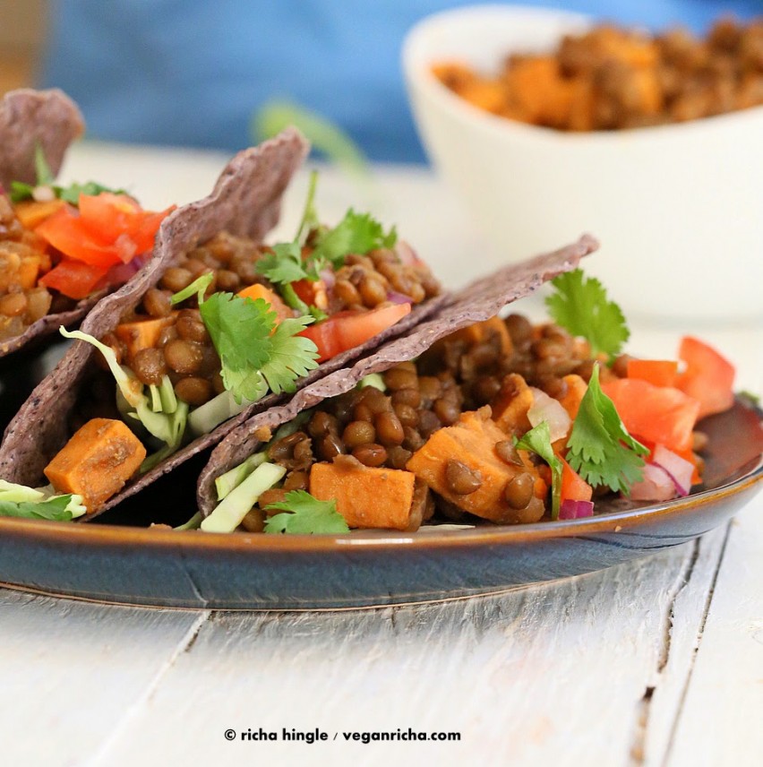 Healthy Tacos: Lentil and Sweet Potato