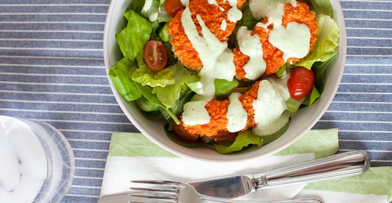 Buffalo Chicken Salad With Creamy Avocado Ranch Dressing