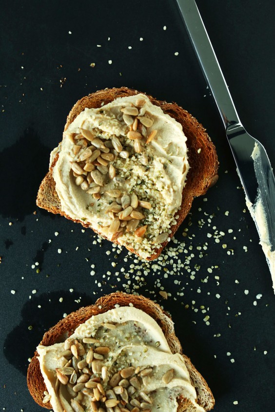 Quickies - Quick Vegan Breakfast Ideas Made In Minutes-15. Seedy Hummus Toast