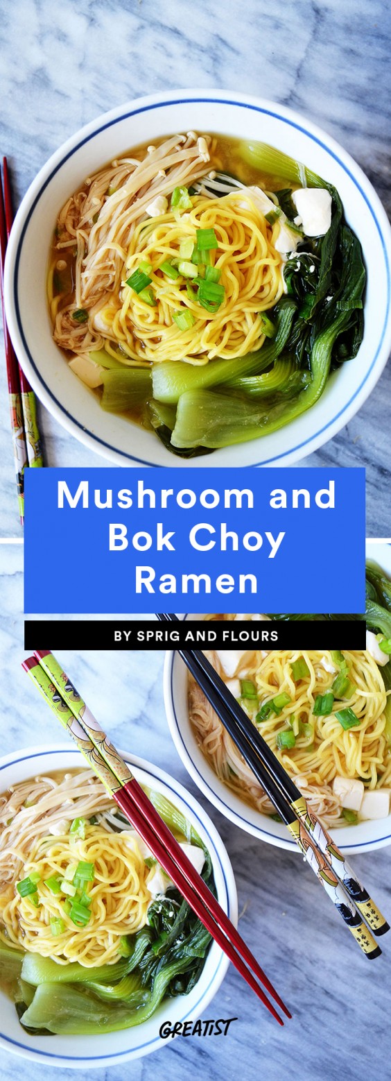Mushroom and Bok Choy Ramen