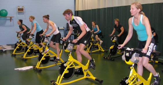 Rodale Employees at Spin Class
