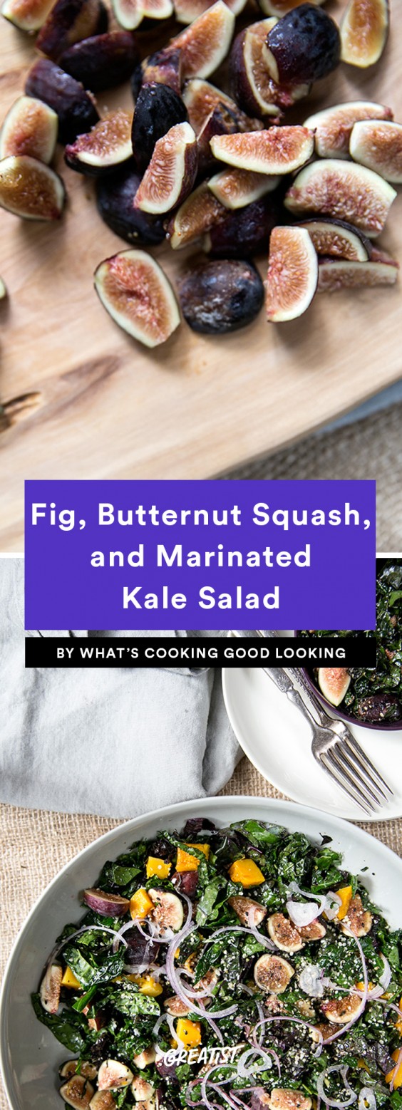 Fig, Butternut Squash, and Marinated Kale Salad