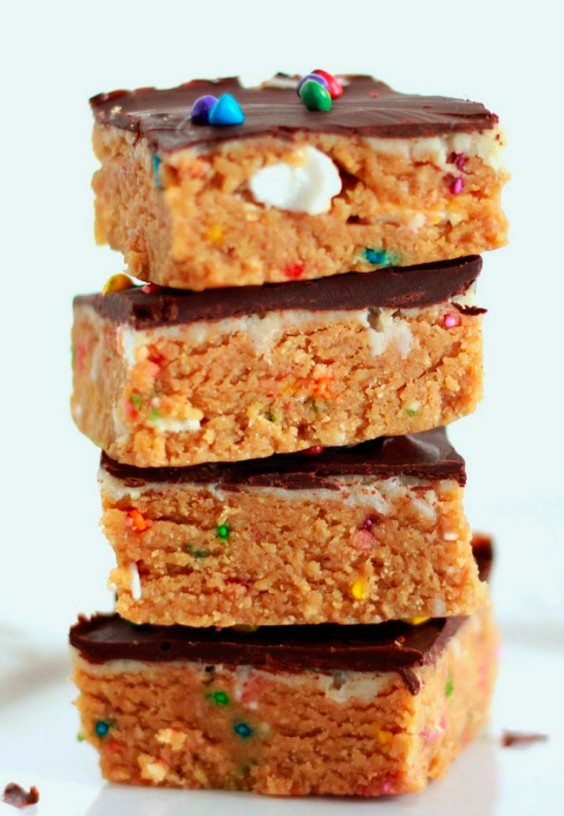 High-ProteinDesserts: Guilt-Free Birthday Cake Bars