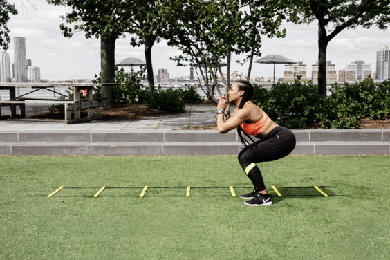 Alternating jump squats agility
