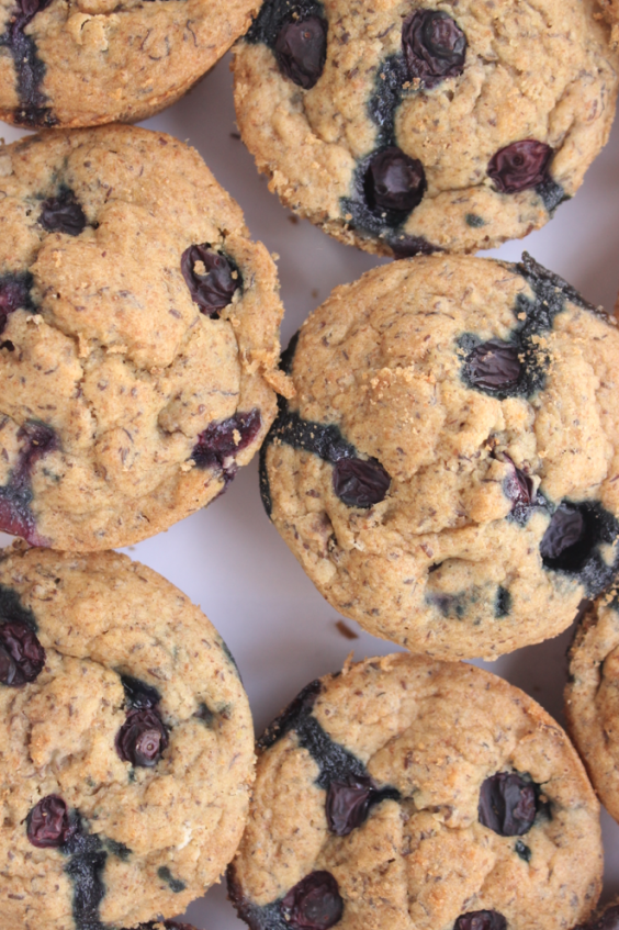 Vegan Blueberry Flax Breakfast Muffins